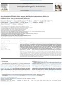 Cover page: Development of brain white matter and math computation ability in children born very preterm and full-term.