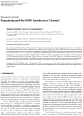 Cover page: Bargaining and the MISO Interference Channel
