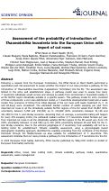 Cover page: Assessment of the probability of introduction of Thaumatotibia leucotreta into the European Union with import of cut roses.