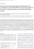 Cover page: Receptor Interacting Protein Kinase-Mediated Necrosis Contributes to Cone and Rod Photoreceptor Degeneration in the Retina Lacking Interphotoreceptor Retinoid-Binding Protein