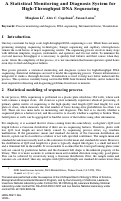 Cover page: A Statistical Monitoring and Diagnosis System for High-Throughput DNA Sequencing