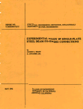 Cover page: Experimental study of single-plate steel beam-to-girder connections
