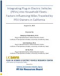 Cover page of Integrating Plug-in Electric Vehicles (PEVs) into Household Fleets - Factors Influencing Miles Traveled by PEV Owners in California