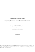 Cover page of Optimal Long-Run Fiscal Policy: Constraints, Preferences and the Resolution of Uncertainty