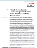 Cover page: Printed, Flexible Lactate Sensors: Design Considerations Before Performing On-Body Measurements