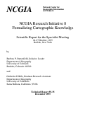 Cover page: NCGIA Research Initiative 8 (Formalizing Cartographic Knowledge): Scientific Report for the Specialist Meeting (95-15)