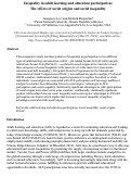 Cover page: Inequality in adult learning and education participation: the effects of social origins and social inequality