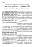 Cover page: Optimization of Superconducting Focusing Quadrupoles for the High Current Experiment