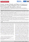 Cover page: Density, Serotype Diversity, and Fitness of Streptococcus pneumoniae in Upper Respiratory Tract Cocolonization With Nontypeable Haemophilus influenzae