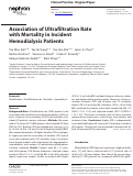 Cover page: Association of Ultrafiltration Rate with Mortality in Incident Hemodialysis Patients.
