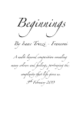 Cover page: Beginnings