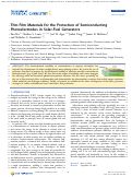 Cover page: Thin-Film Materials for the Protection of Semiconducting Photoelectrodes in Solar-Fuel Generators