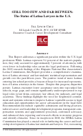 Cover page: Still Too Few and Far Between: The Status of Latina Lawyers in the U.S.