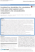 Cover page: Acetylated tau destabilizes the cytoskeleton in the axon initial segment and is mislocalized to the somatodendritic compartment