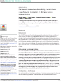 Cover page: Pandemic-associated mobility restrictions could cause increases in dengue virus transmission