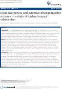 Cover page: Deep divergences and extensive phylogeographic structure in a clade of lowland tropical salamanders