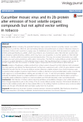 Cover page: Cucumber mosaic virus and its 2b protein alter emission of host volatile organic compounds but not aphid vector settling in tobacco