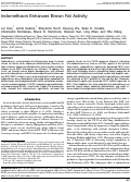 Cover page: Indomethacin Enhances Brown Fat Activity