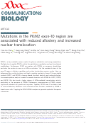 Cover page: Mutations in the PKM2 exon-10 region are associated with reduced allostery and increased nuclear translocation