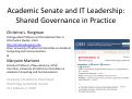 Cover page: Academic Senate and IT leadership: Shared governance in practice