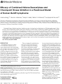 Cover page: Efficacy of Combined Histone Deacetylase and Checkpoint Kinase Inhibition in a Preclinical Model of Human Burkitt Lymphoma