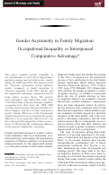 Cover page: Gender Asymmetry in Family Migration: Occupational Inequality or Interspousal Comparative Advantage?