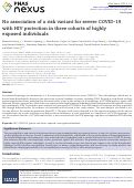 Cover page: No association of a risk variant for severe COVID-19 with HIV protection in three cohorts of highly exposed individuals.