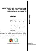 Cover page: Climate Change: Challenges And Solutions For California Agricultural Landscapes
