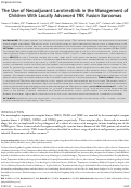 Cover page: The use of neoadjuvant larotrectinib in the management of children with locally advanced TRK fusion sarcomas