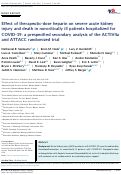 Cover page: Effect of therapeutic-dose heparin on severe acute kidney injury and death in noncritically ill patients hospitalized for COVID-19: a prespecified secondary analysis of the ACTIV4a and ATTACC randomized trial.