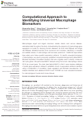 Cover page: Computational Approach to Identifying Universal Macrophage Biomarkers