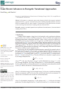 Cover page: Some Recent Advances in Energetic Variational Approaches