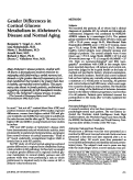 Cover page: Gender differences in cortical glucose metabolism in Alzheimer's disease and normal aging