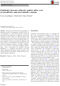 Cover page: Familiarity increases subjective positive affect even in non-affective and non-evaluative contexts