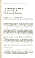 Cover page: The Mississippi Choctaw: A Case Study Of Tribal Identity Problems