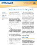 Cover page of Organic Amendments for Landscape Soils