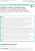 Cover page: Qualitative analysis of programmatic initiatives to text patients with mobile devices in resource-limited health systems