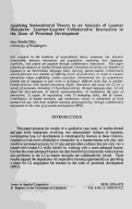 Cover page: Applying Sociocultural Theory to an Analysis of Learner Discourse: Learner-Learner Collaborative Interaction in the Zone of Proximal Development