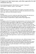 Cover page: Comparison of open, laparoscopic, and robotic approaches for total abdominal colectomy