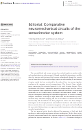 Cover page: Editorial: Comparative neuromechanical circuits of the sensorimotor system