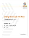 Cover page: Energy Services Interface: Requirements Document