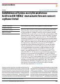 Cover page: Inhibition of lysine acetyltransferase KAT6 in ER+HER2- metastatic breast cancer: a phase 1 trial.