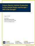 Cover page: Future Electric Vehicle Production in the United States and Europe – Will It Be Enough?