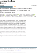 Cover page: Comparative genomics of Mollicutes-related endobacteria supports a late invasion into Mucoromycota fungi.