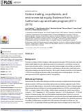 Cover page: Carbon trading, co-pollutants, and environmental equity: Evidence from California’s cap-and-trade program (2011–2015)