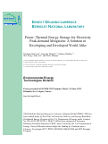 Cover page: Thermal Energy Storage for Electricity Peak-demand Mitigation: A Solution in Developing and Developed World Alike