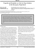 Cover page: Propofol and Etomidate are Safe for Deep Sedation in the Emergency Department