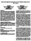 Cover page: Automatically Mining Requirements Relationships From Test Cases