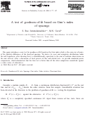 Cover page: A test of goodness-of-fit based on Gini's index of spacings