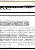 Cover page of Electrochemical lithium extraction from hectorite ore.